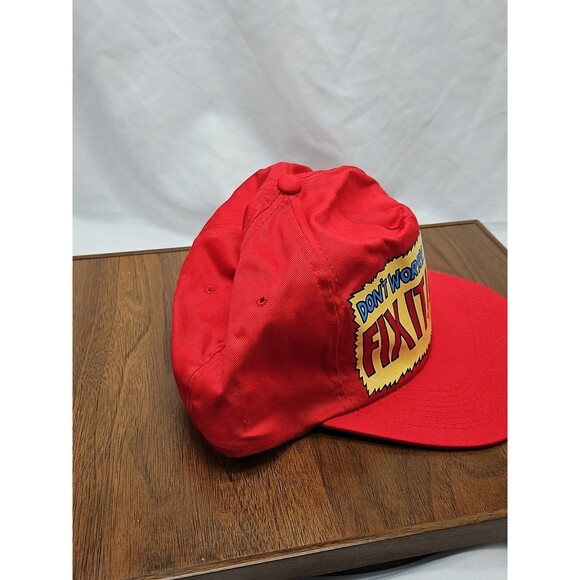 Vintage 80s 90s Don't Worry I'll Fix it Red Funny Hat Cap Snapback Dad Novelty - Picture 6 of 11